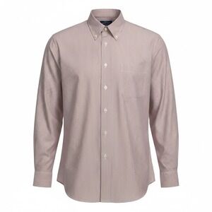 Brooks Brothers Regent Men's Long Sleeve Dress Shirt Size L Orange/Blue Striped